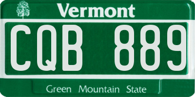 VT license plate CQB889