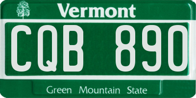 VT license plate CQB890