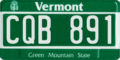 VT license plate CQB891