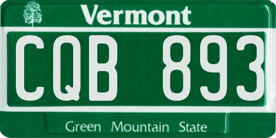 VT license plate CQB893