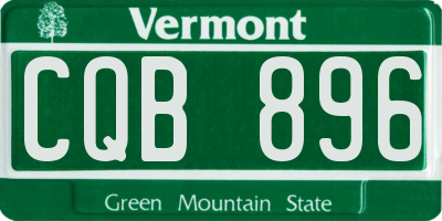 VT license plate CQB896