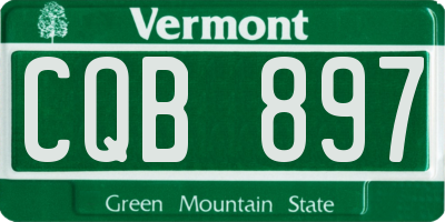 VT license plate CQB897