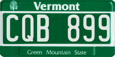 VT license plate CQB899