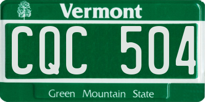 VT license plate CQC504
