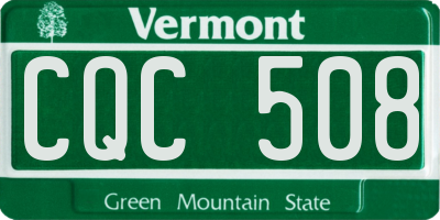 VT license plate CQC508