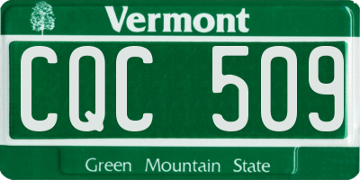 VT license plate CQC509