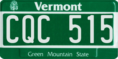 VT license plate CQC515