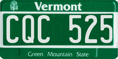 VT license plate CQC525