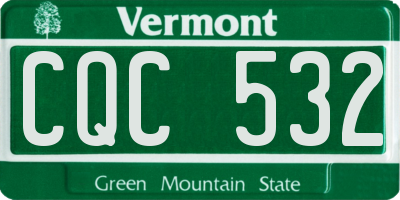 VT license plate CQC532