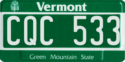VT license plate CQC533
