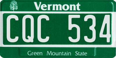 VT license plate CQC534