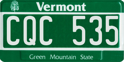 VT license plate CQC535