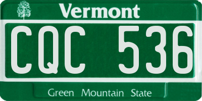 VT license plate CQC536