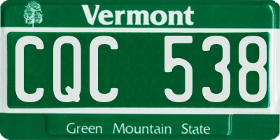 VT license plate CQC538