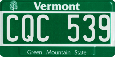 VT license plate CQC539