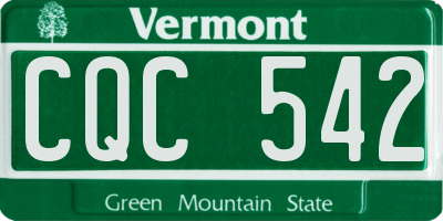 VT license plate CQC542