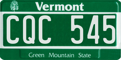 VT license plate CQC545
