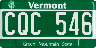 VT license plate CQC546