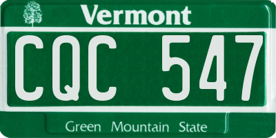 VT license plate CQC547