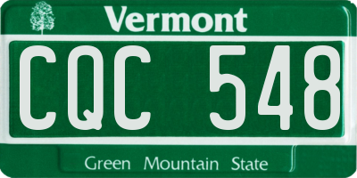 VT license plate CQC548