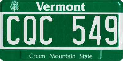 VT license plate CQC549