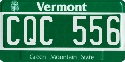 VT license plate CQC556