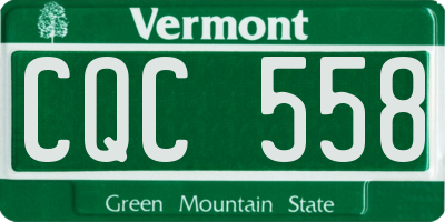 VT license plate CQC558