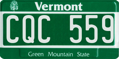 VT license plate CQC559