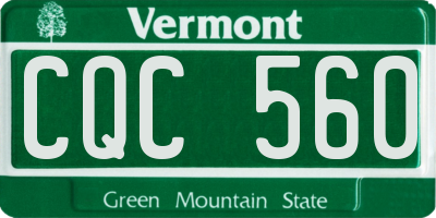 VT license plate CQC560