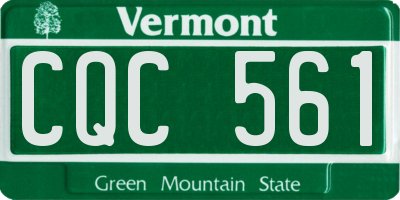 VT license plate CQC561