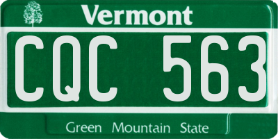 VT license plate CQC563