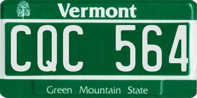 VT license plate CQC564