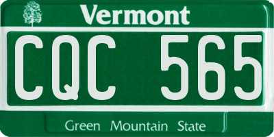 VT license plate CQC565