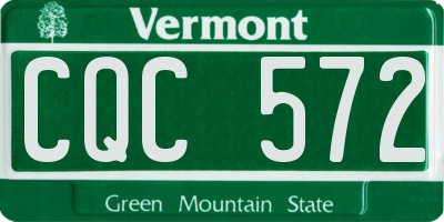 VT license plate CQC572