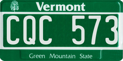 VT license plate CQC573