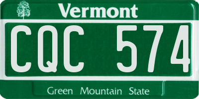 VT license plate CQC574