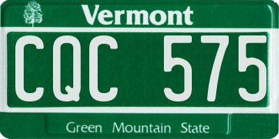 VT license plate CQC575