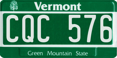 VT license plate CQC576