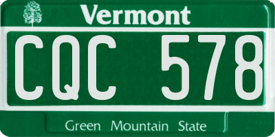 VT license plate CQC578