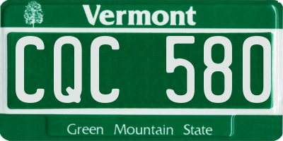 VT license plate CQC580