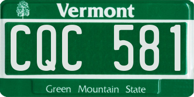 VT license plate CQC581