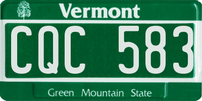 VT license plate CQC583