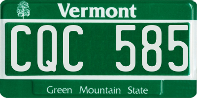VT license plate CQC585