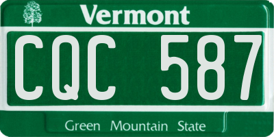 VT license plate CQC587