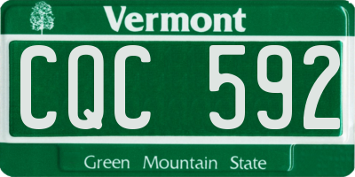 VT license plate CQC592