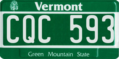 VT license plate CQC593