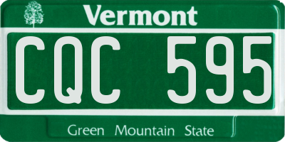 VT license plate CQC595
