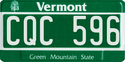VT license plate CQC596