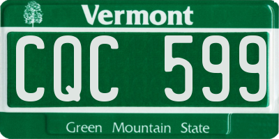 VT license plate CQC599