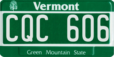 VT license plate CQC606